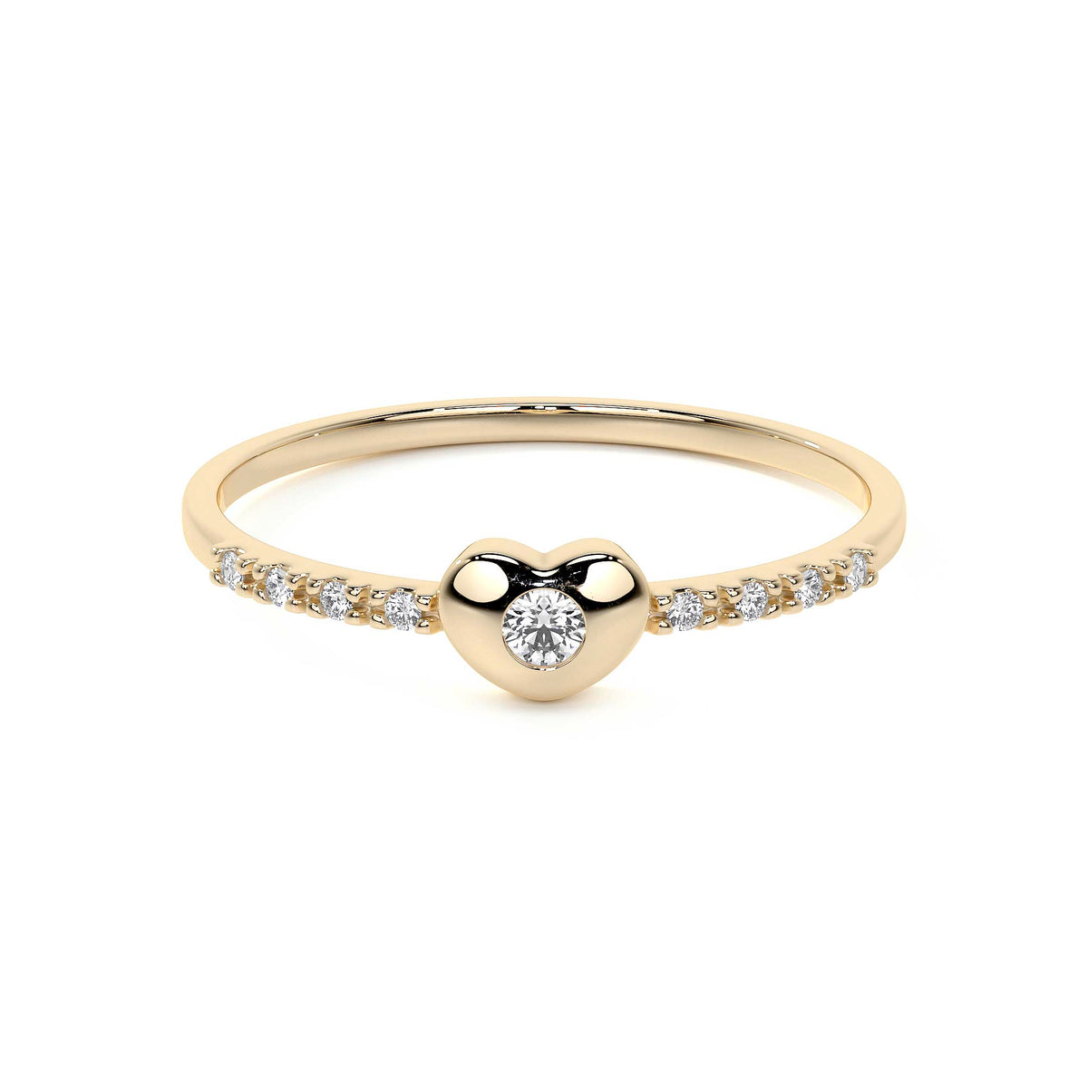 Women's 14k Gold Heart Diamond Ring