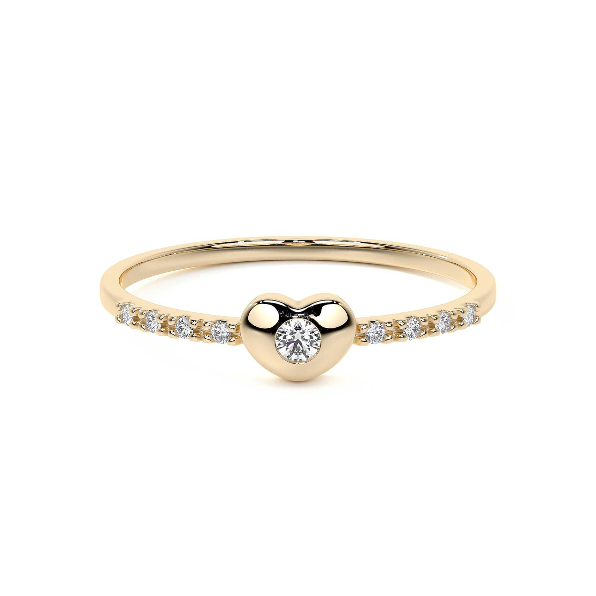 Women's 14k Gold Heart Diamond Ring