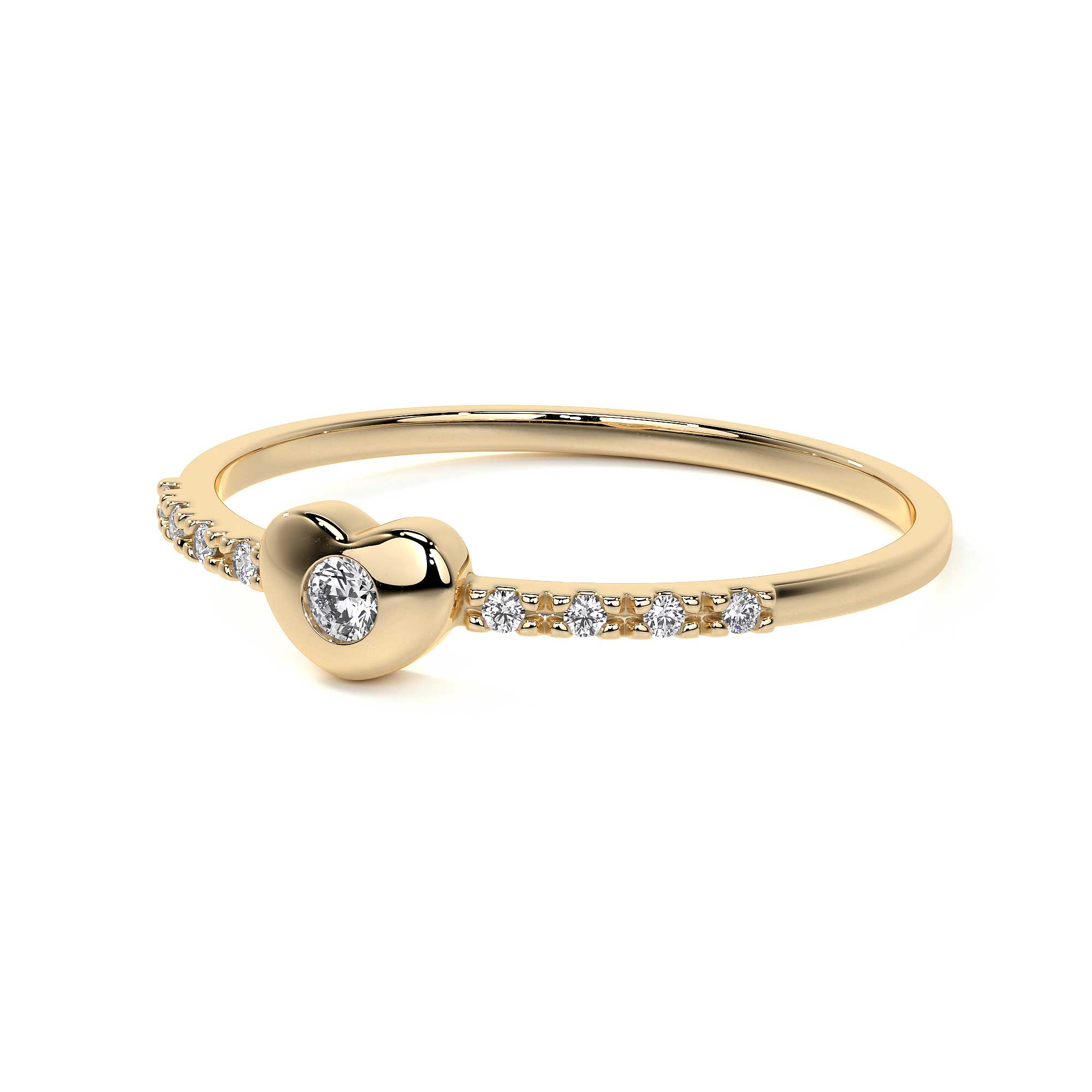 Women's 14k Gold Heart Diamond Ring