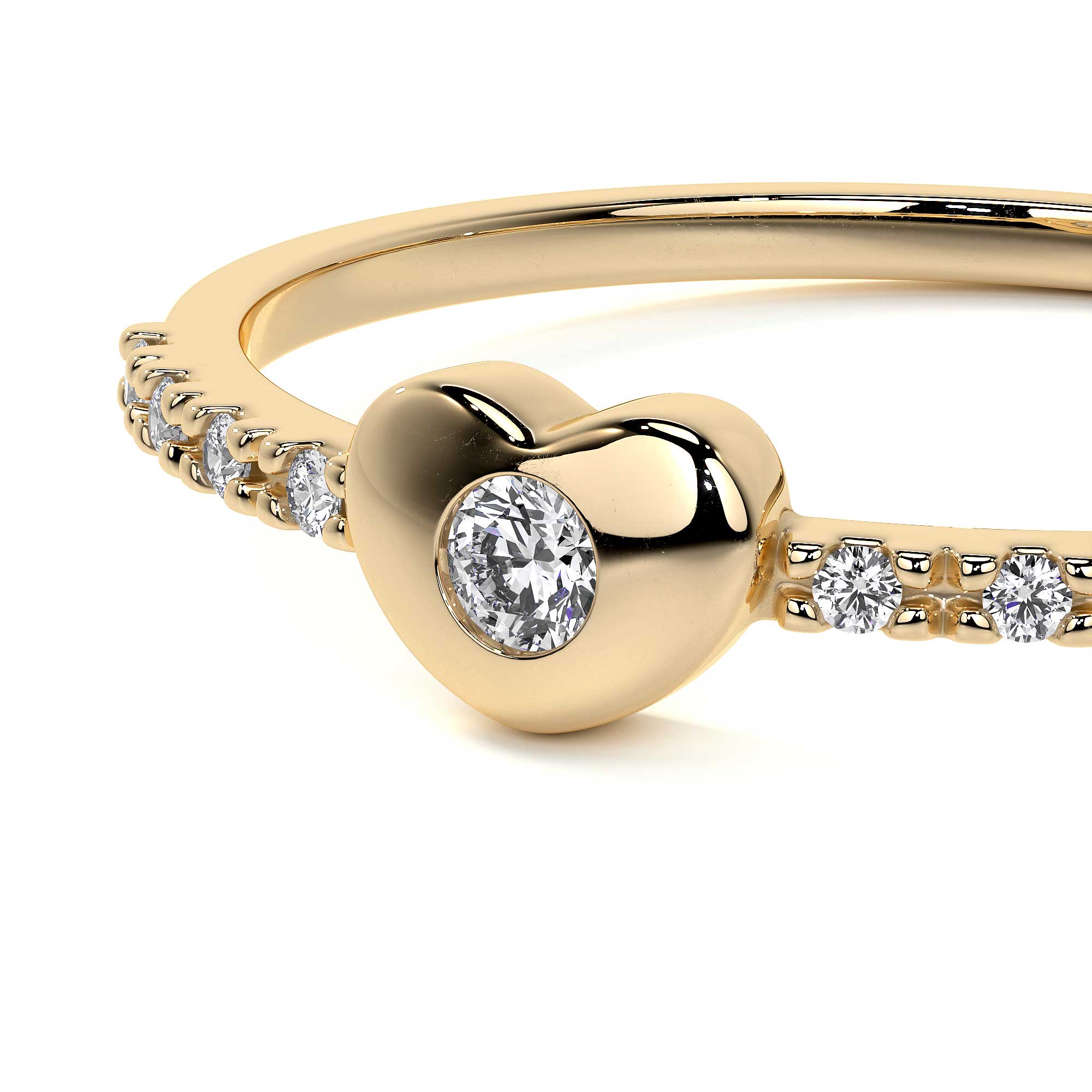 Women's 14k Gold Heart Diamond Ring