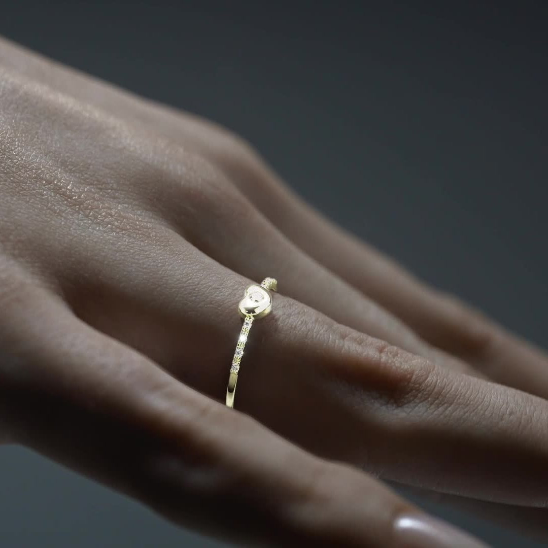 Women's 14k Gold Heart Diamond Ring