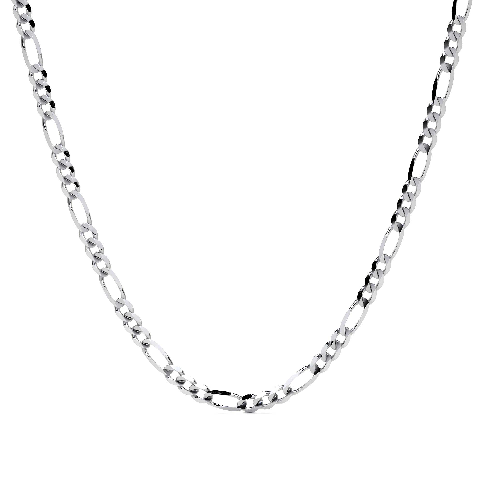 925 Sterling Silver 3x1 Figaro Chain, 4.1mm Gauge in 5 Colors
