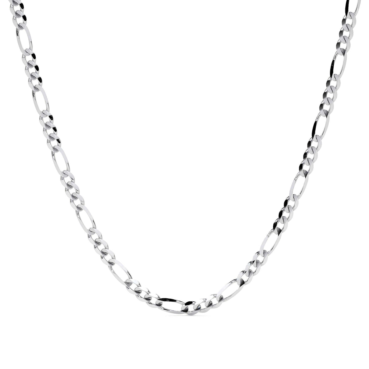 Sterling Silver 925 3x1 Figaro Chain, 5.1mm Gauge in 5 colors