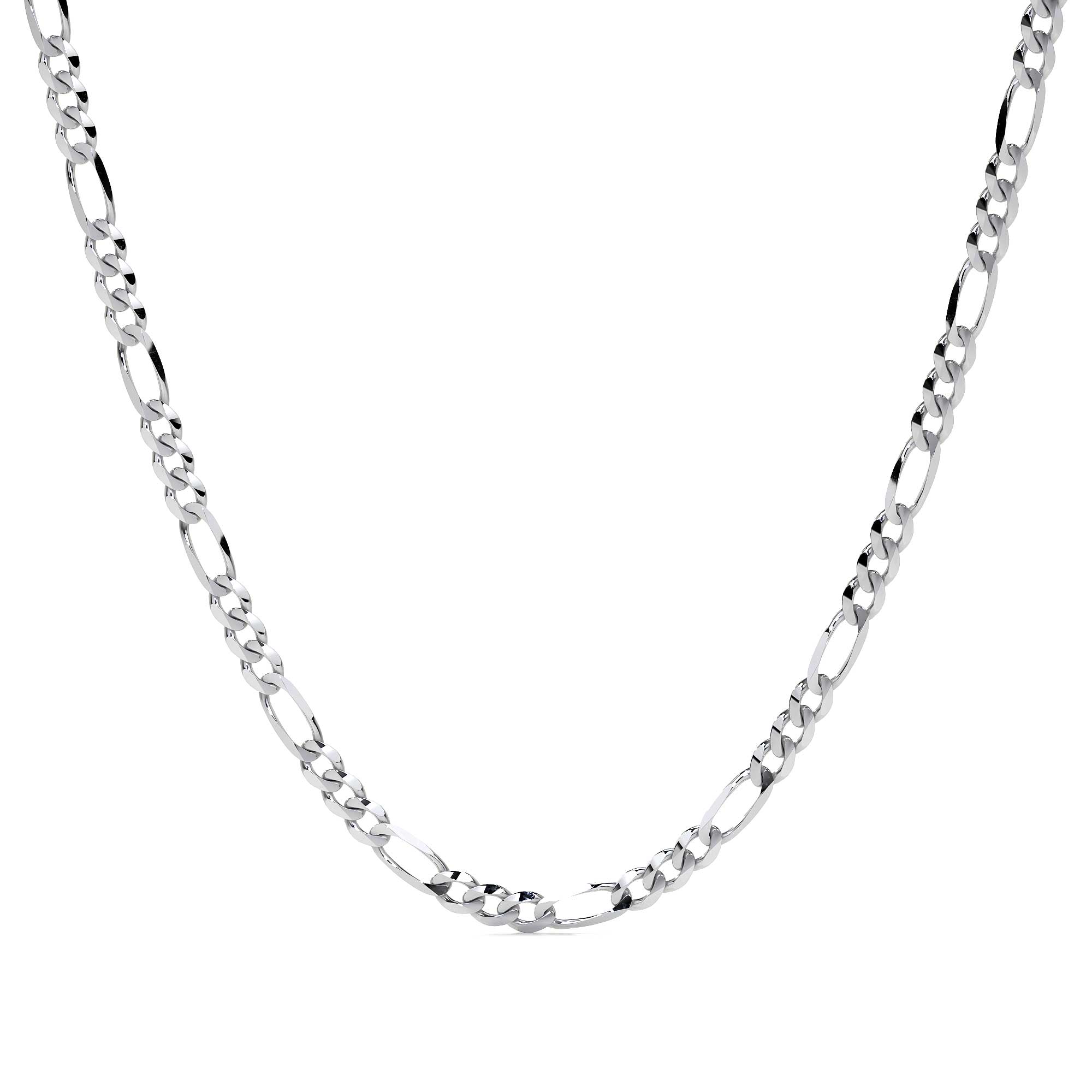 925 Sterling Silver 3x1 Figaro Chain, 4.1mm Gauge in 5 Colors