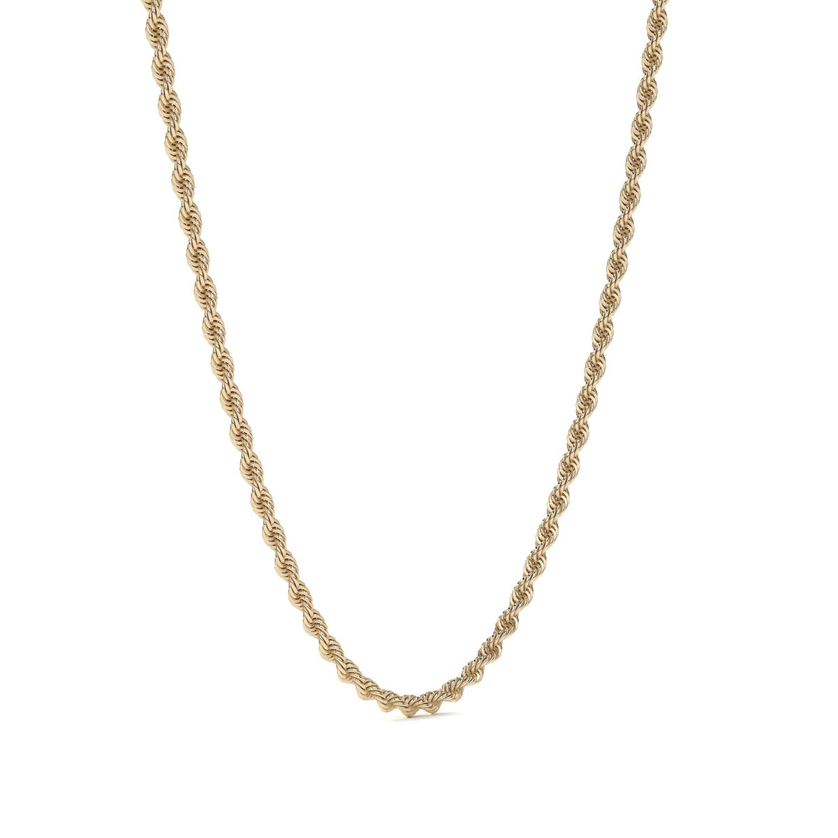 10K Italian Gold Twisted Rope Chain for Men, 3.2mm Gauge, 55 cm