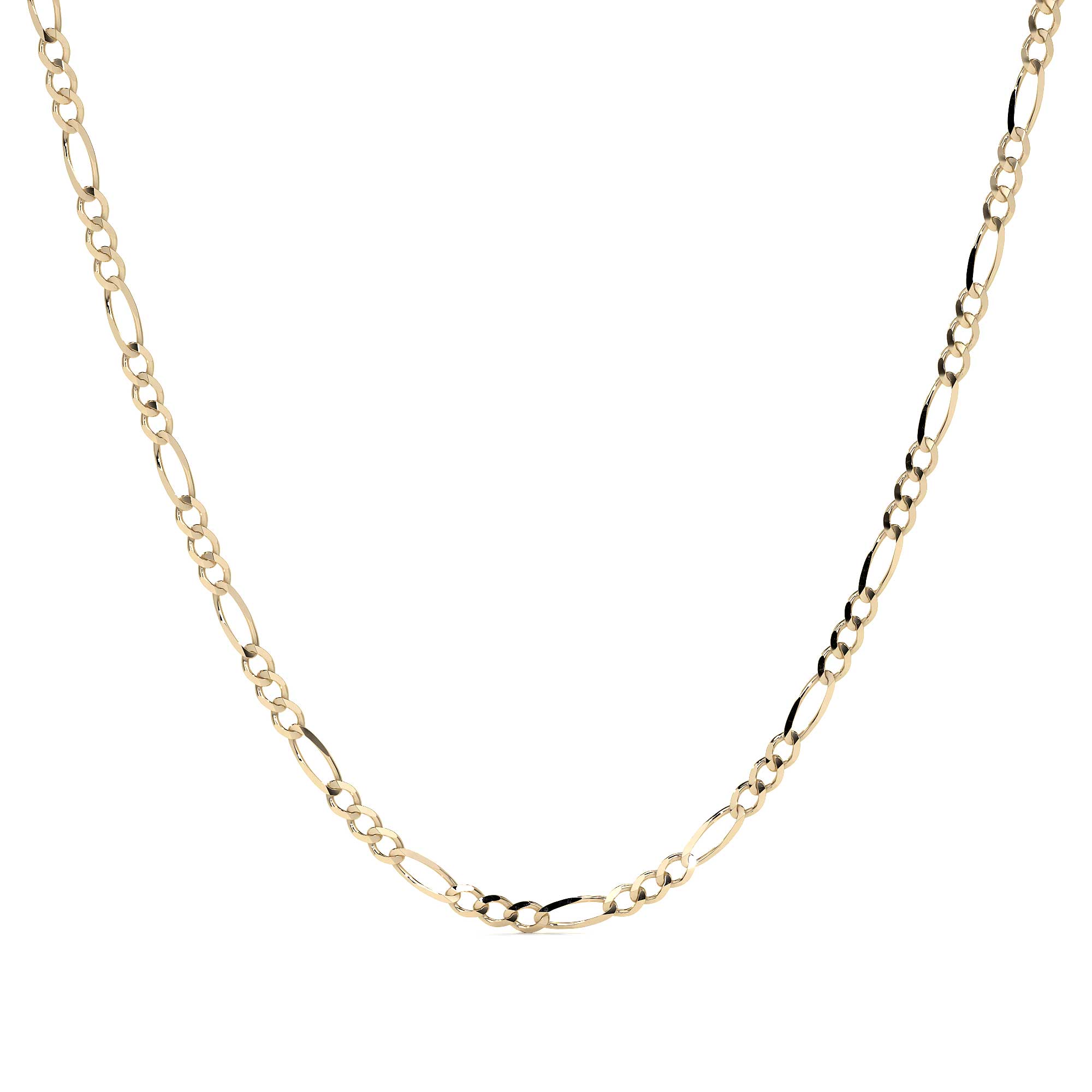 Solid 10K Italian Figaro Chain, 2mm