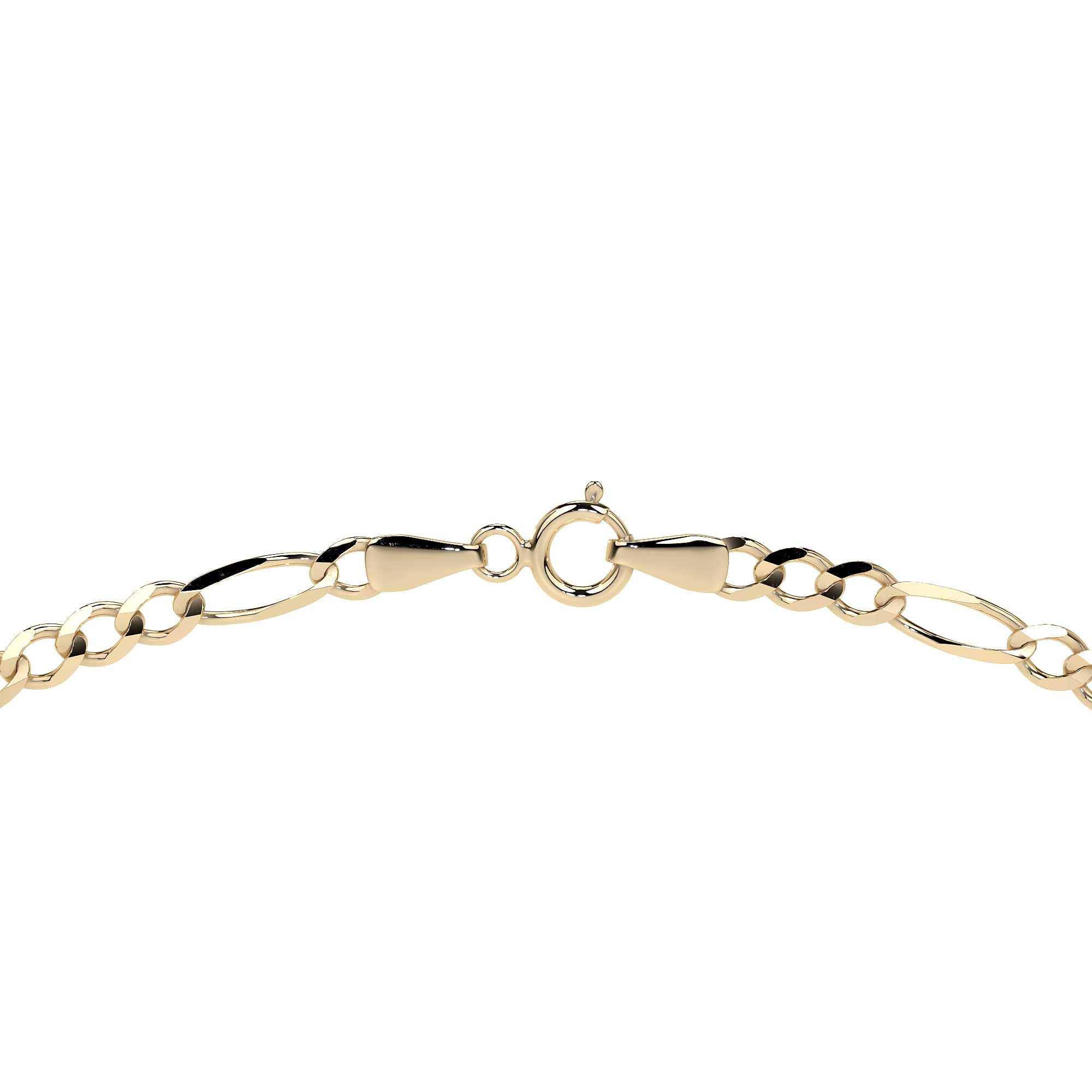 Hollow 10K Gold Figaro Chain 3x1, 40 cm, 1.50 mm