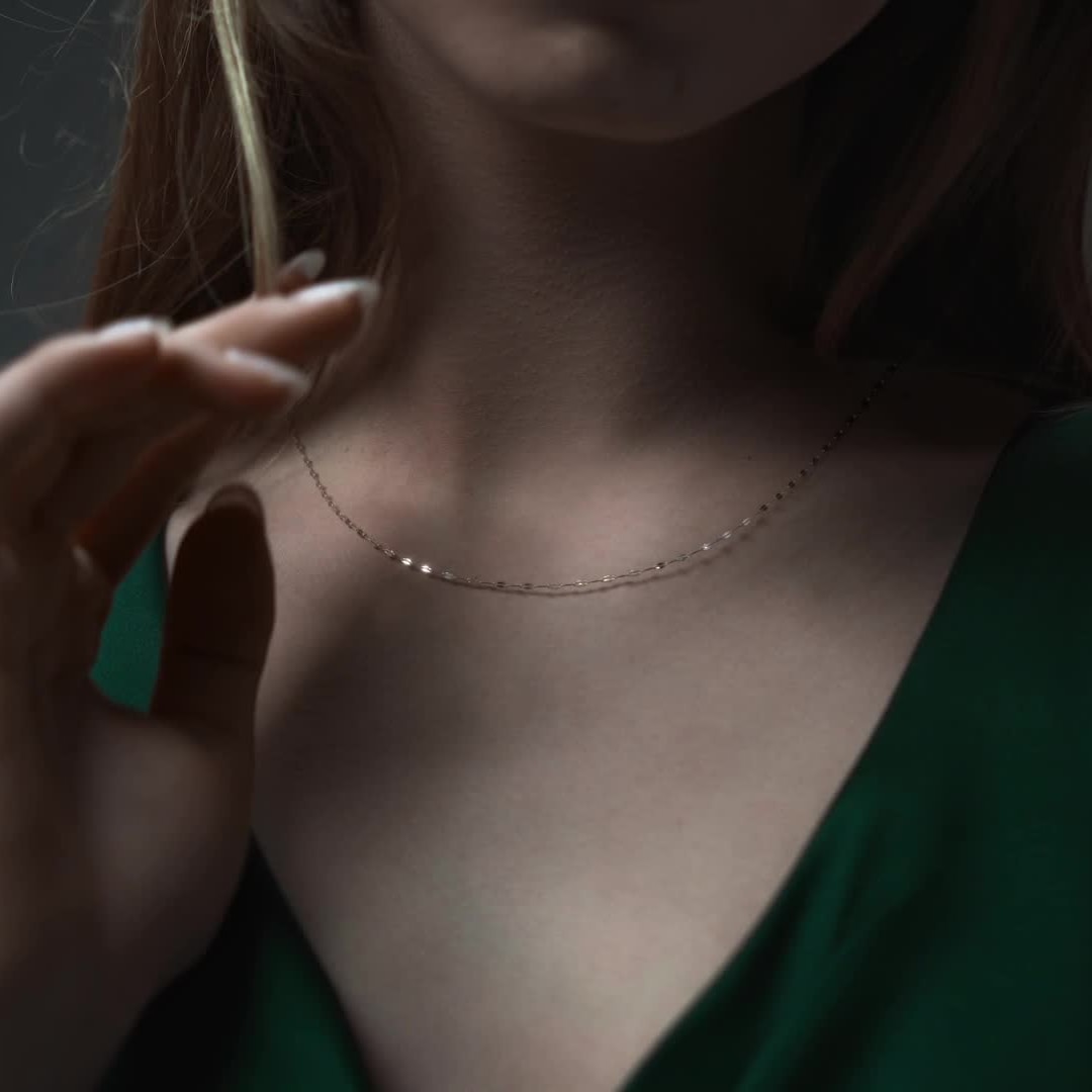 14K Tricolor Gold Coffee Bean Chain | 1mm Italian White, Yellow, and Rose Gold Necklace | 40 to 55 cm