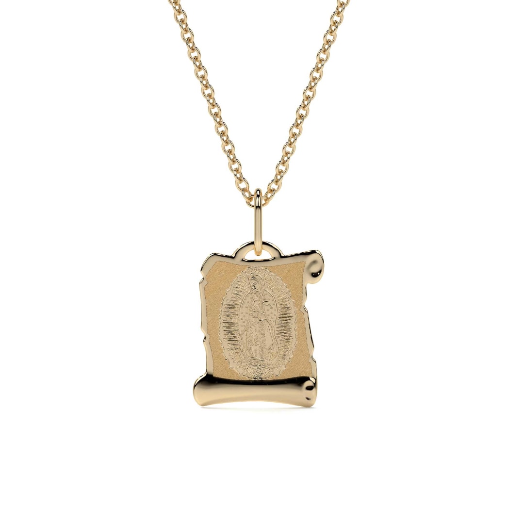 10k Gold Italian Virgin Mary Medal