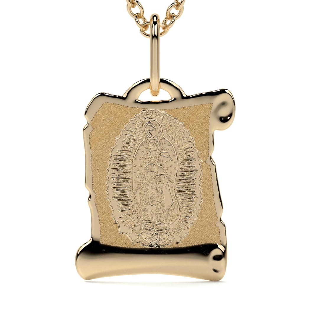 10k Gold Italian Virgin Mary Medal