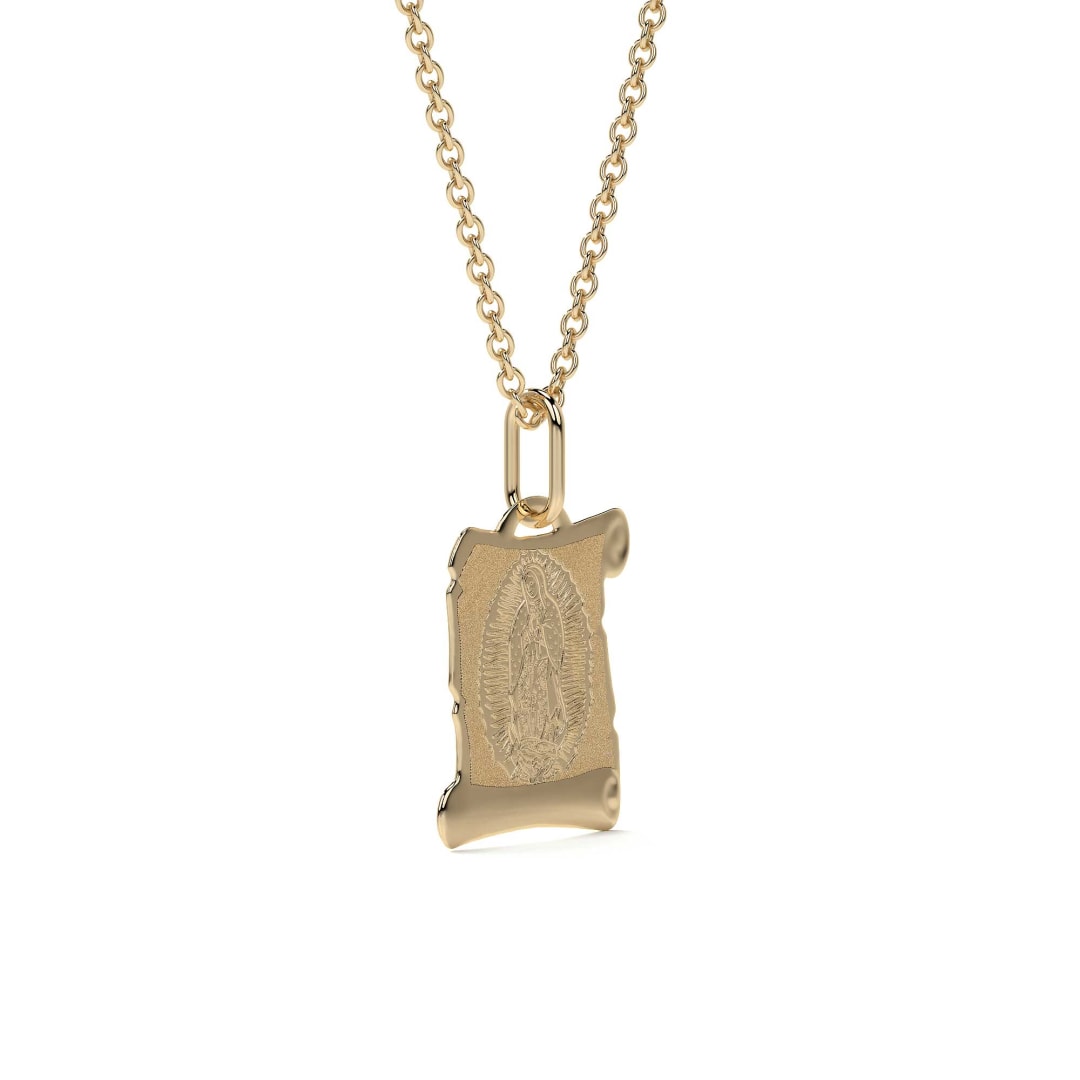 10k Gold Italian Virgin Mary Medal