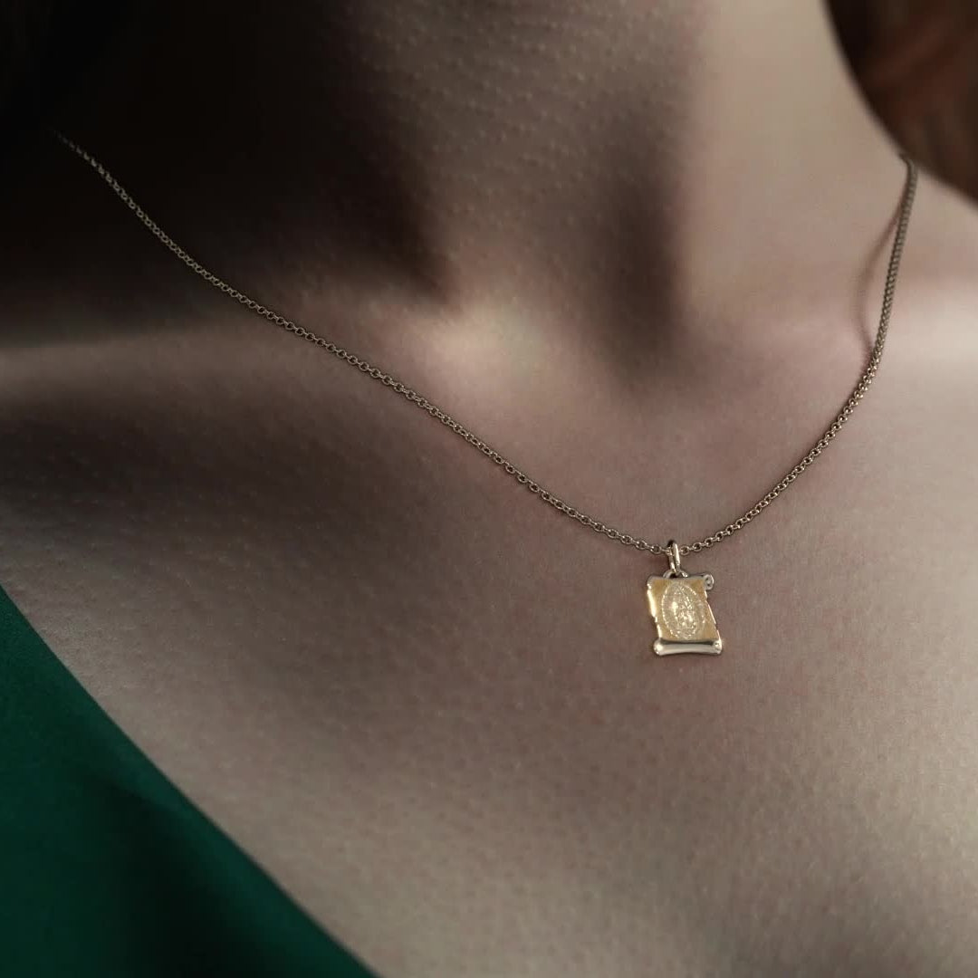 10k Gold Italian Virgin Mary Medal