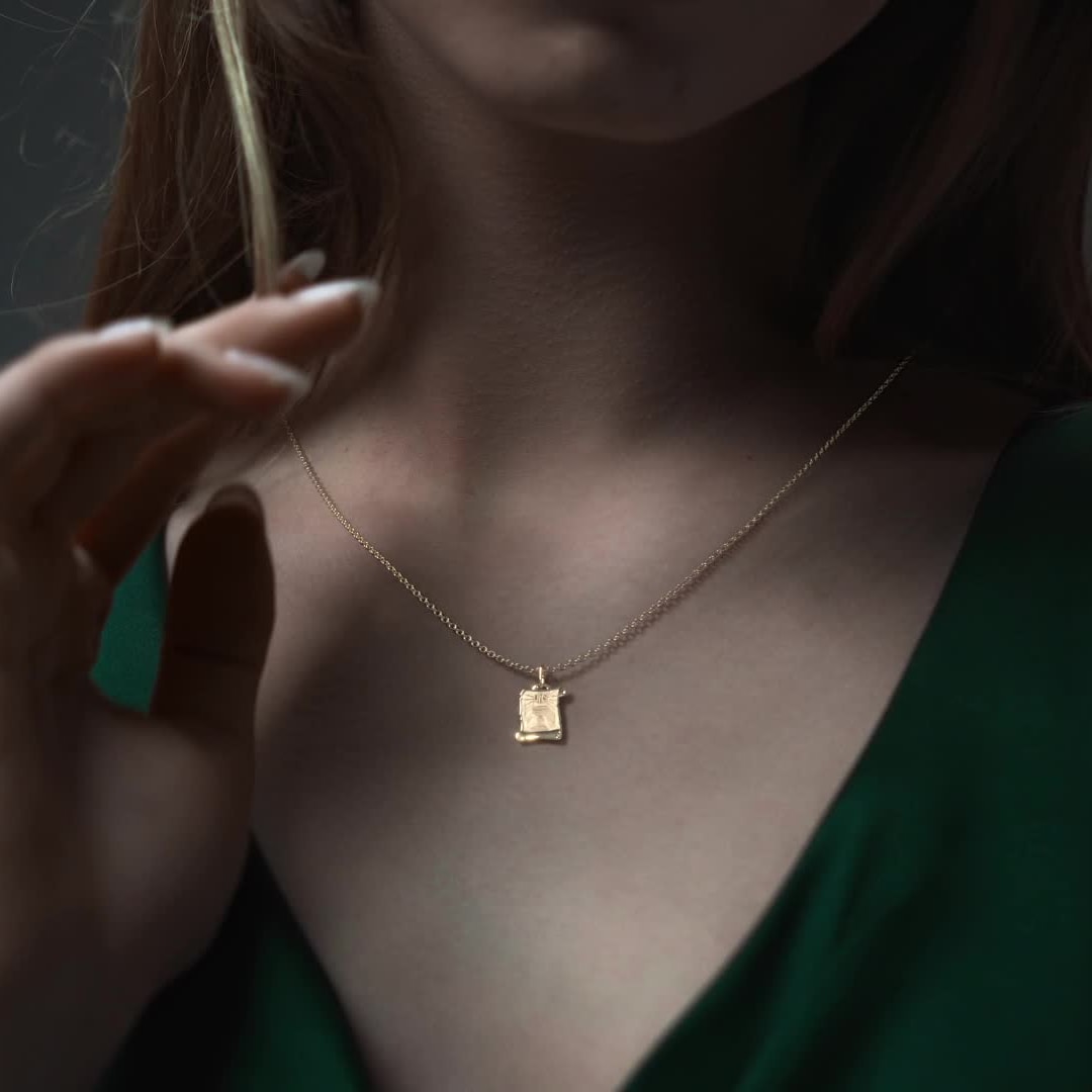 10K Gold Religious Holy Chalice Medal Charm | 12mm Italian Gold Charm | Fine Jewelry