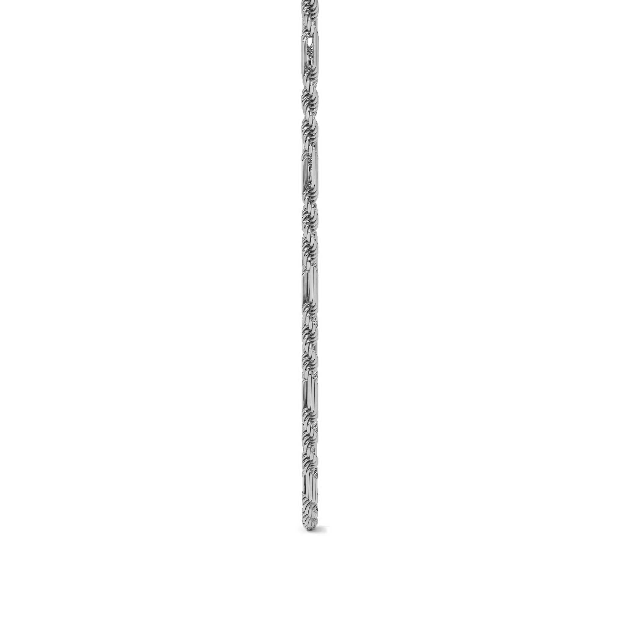 Sterling Silver 925 Figaro Torsal Chain 3x1 50cm 5.6mm Gauge