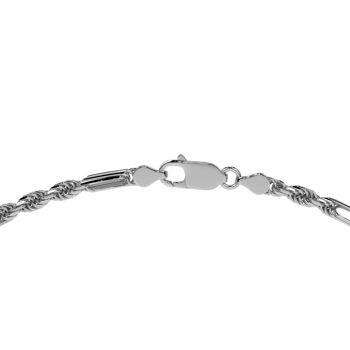 Sterling Silver 925 Figaro Torsal Chain 3x1 50cm 5.6mm Gauge