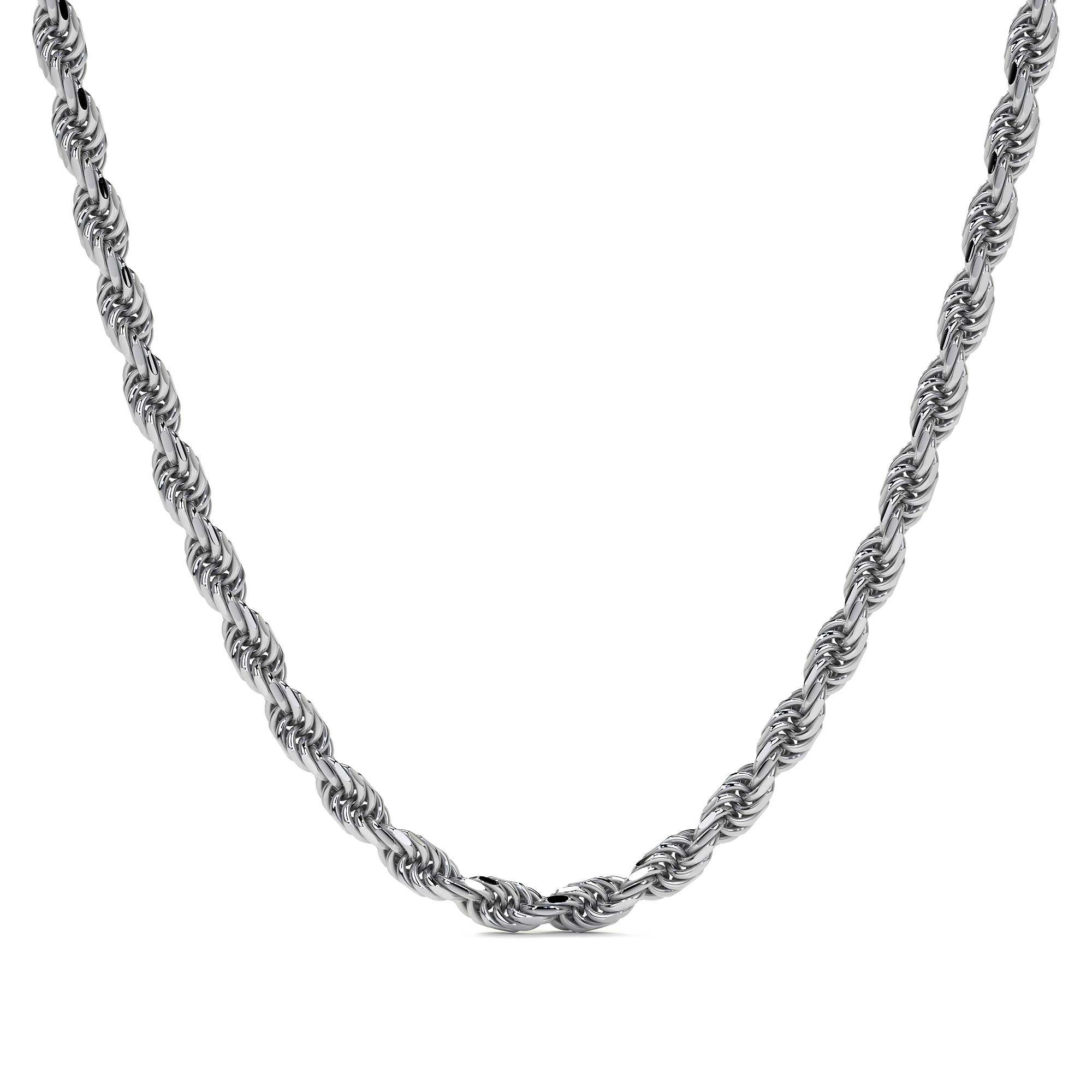 925 Sterling Silver Rope Chain 50 cm 3.8 mm Gauge