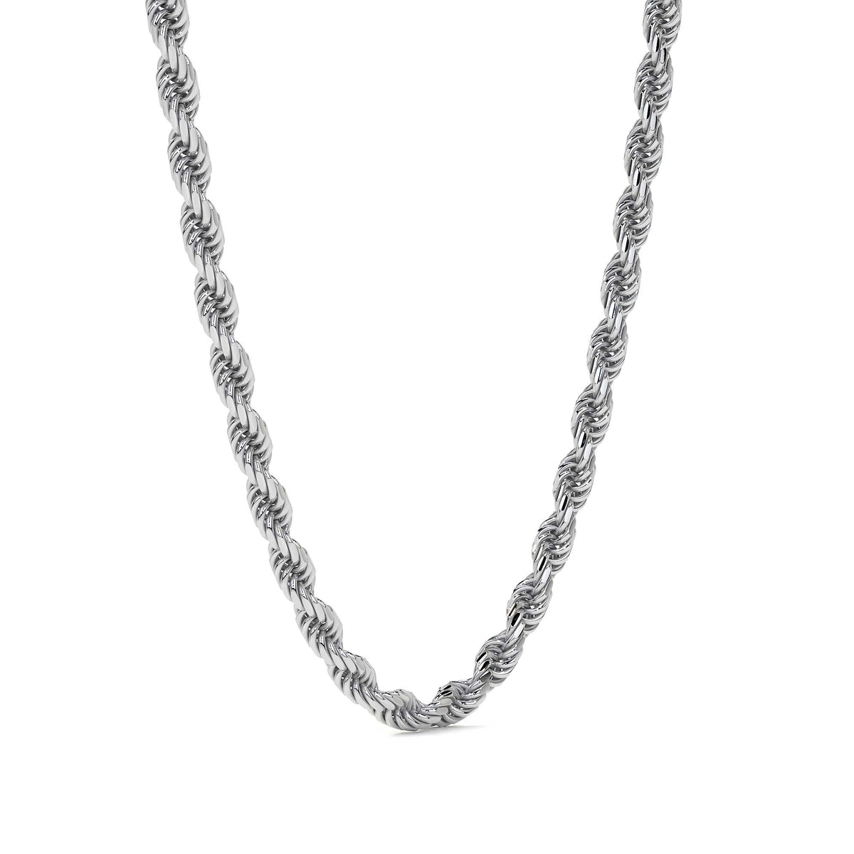 925 Sterling Silver Rope Chain 55cm 3.2mm Gauge, 4 Colors