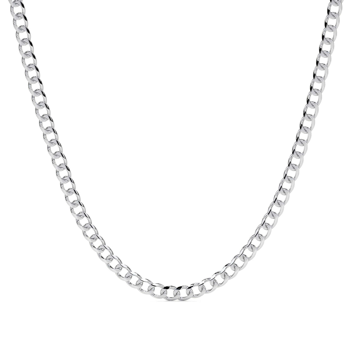 925 Sterling Silver Curb Chain, 3.2mm Gauge, in 5 Colors