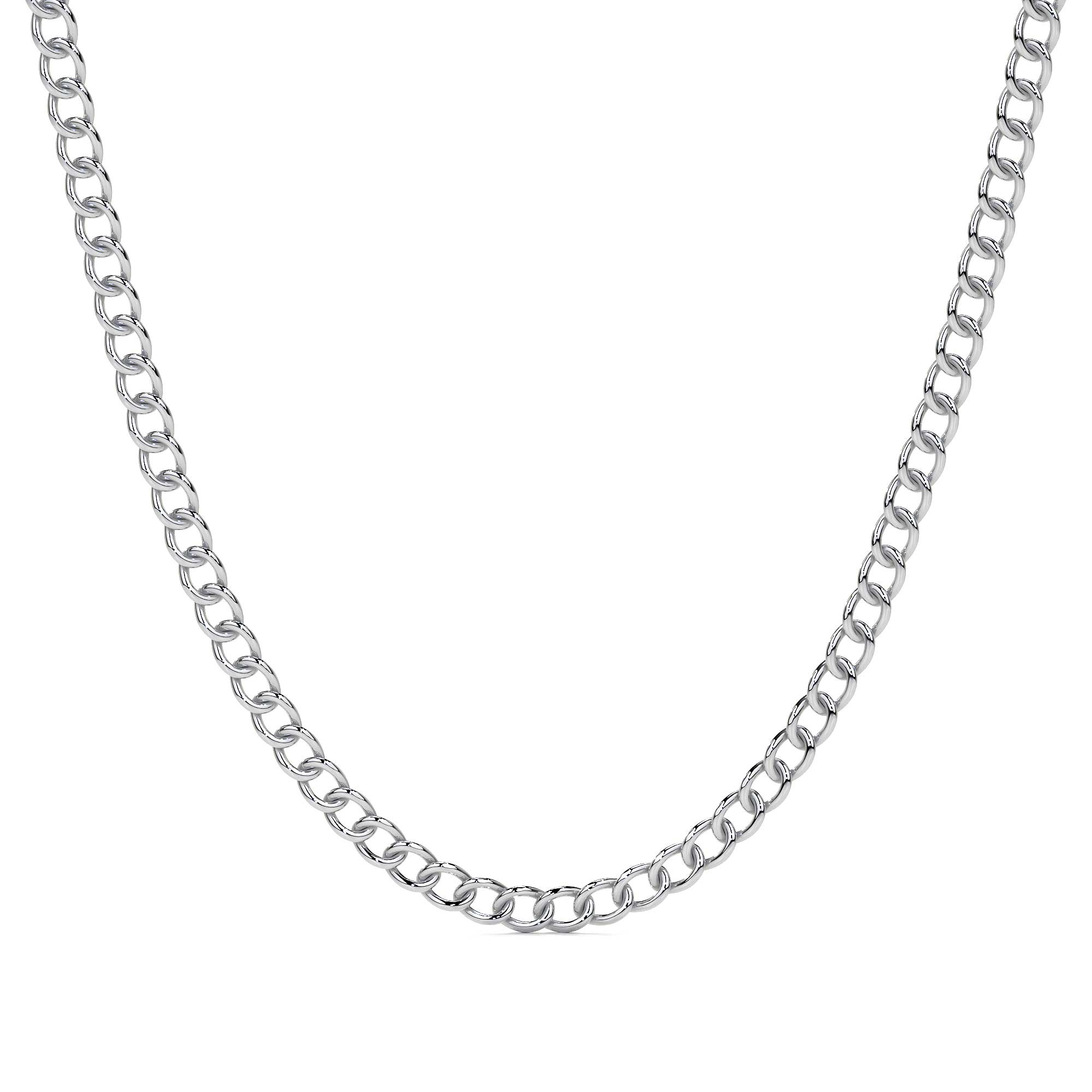 925 Sterling Silver Curb Chain, 3.2mm Gauge, in 5 Colors