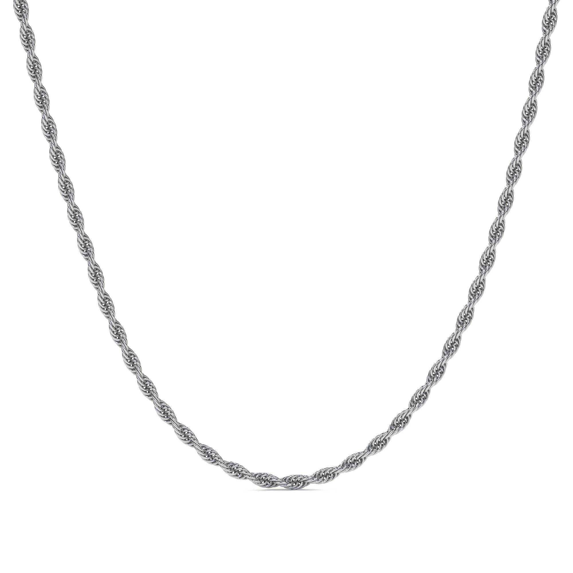 925 Sterling Silver Twisted Chain, 2.8 mm Gauge, in 4 Colors