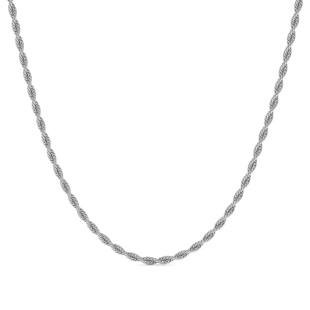 925 Sterling Silver Twisted Chain, 2.8 mm Gauge, in 4 Colors