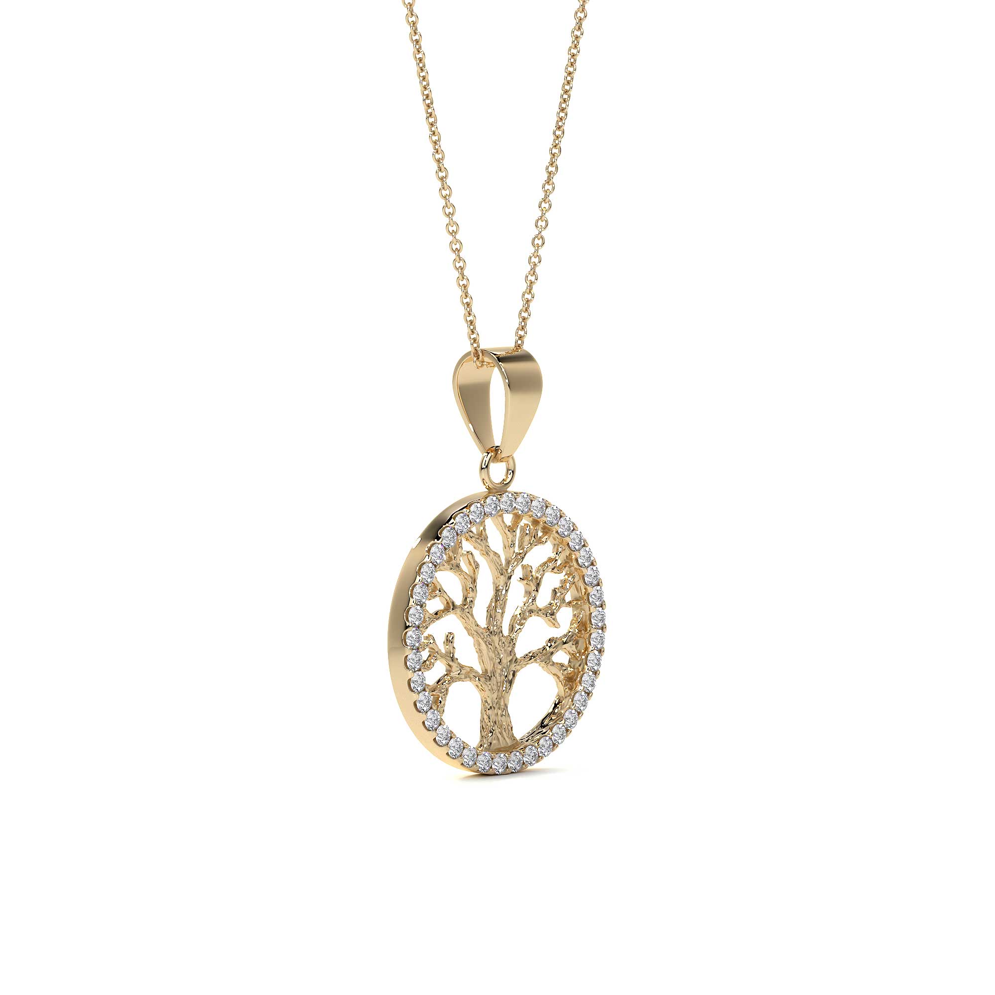 14k Tree of Life Necklace with Zirconia