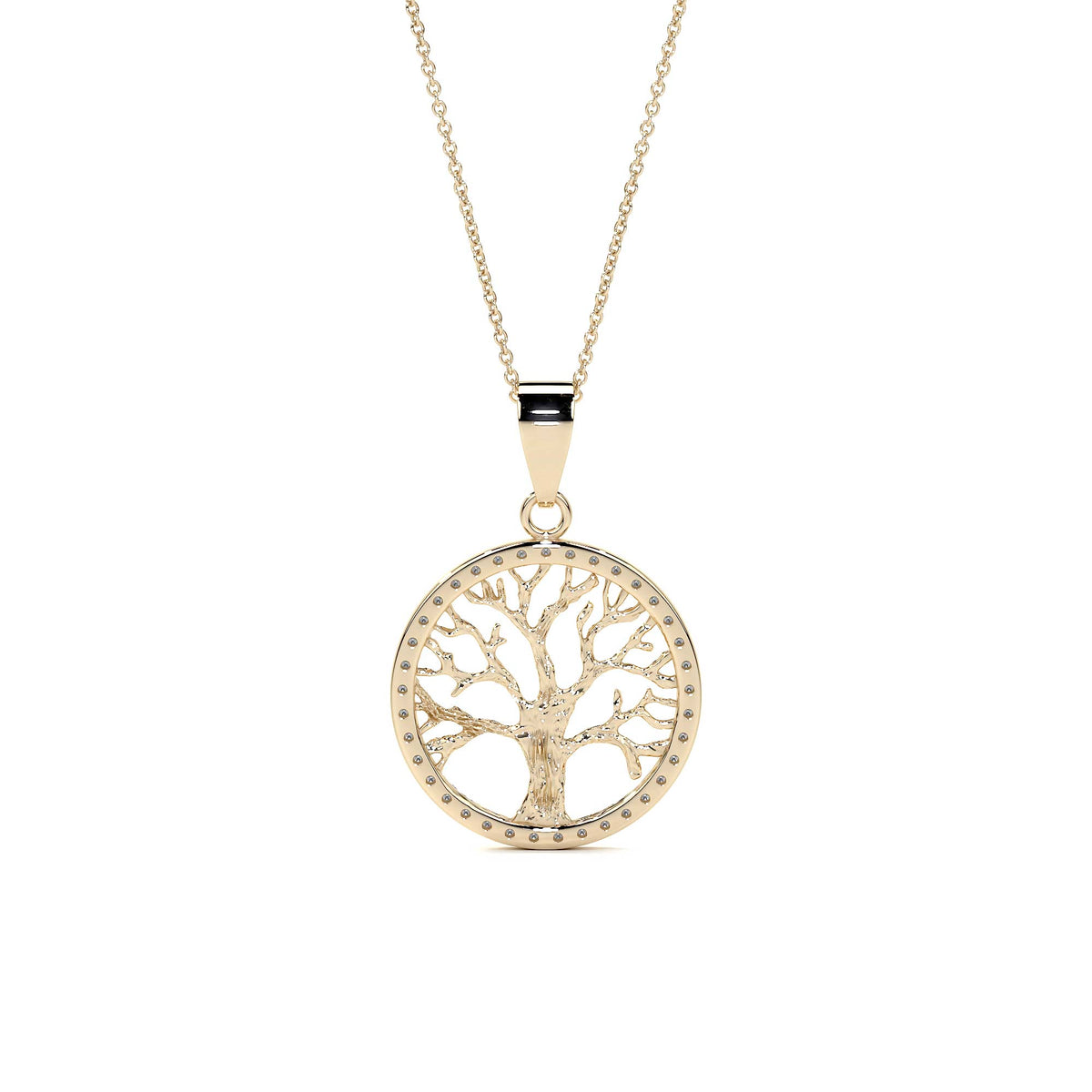 14k Tree of Life Necklace with Zirconia