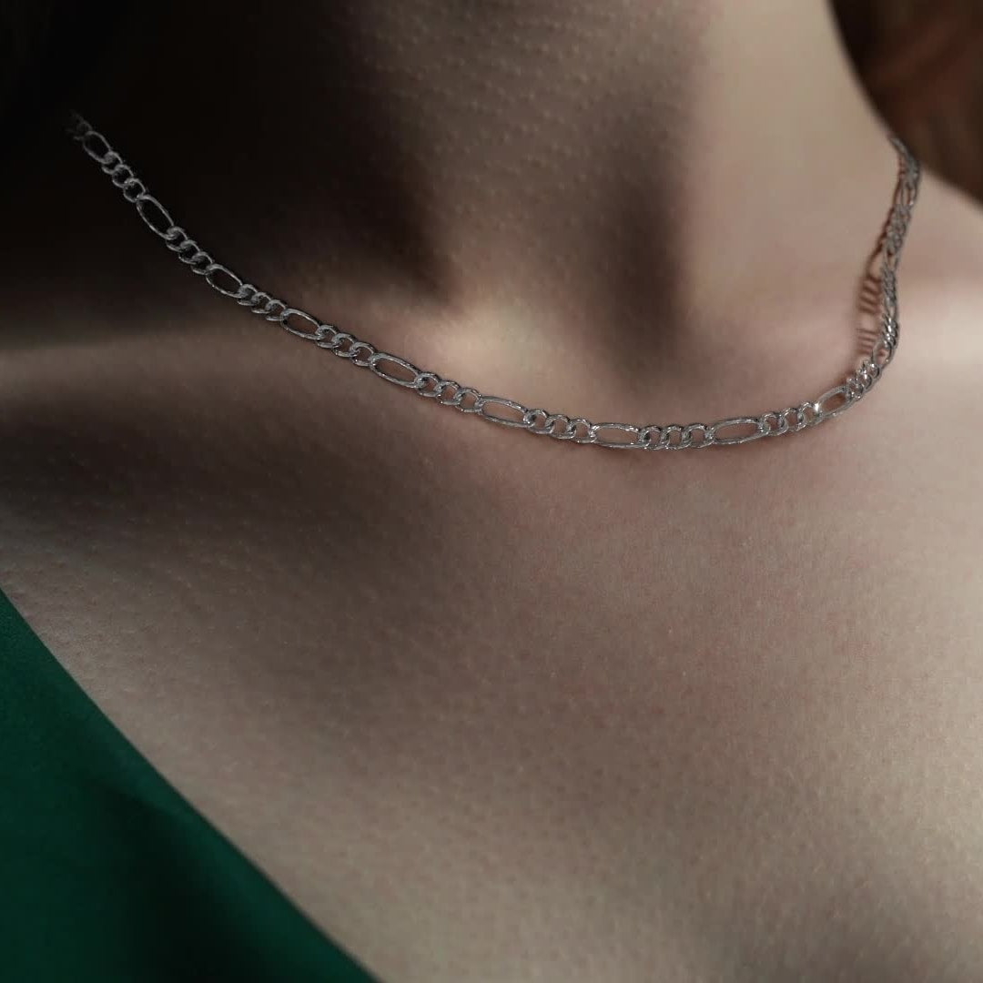 925 Sterling Silver Figaro 3x1 Chain, 6.1mm Gauge