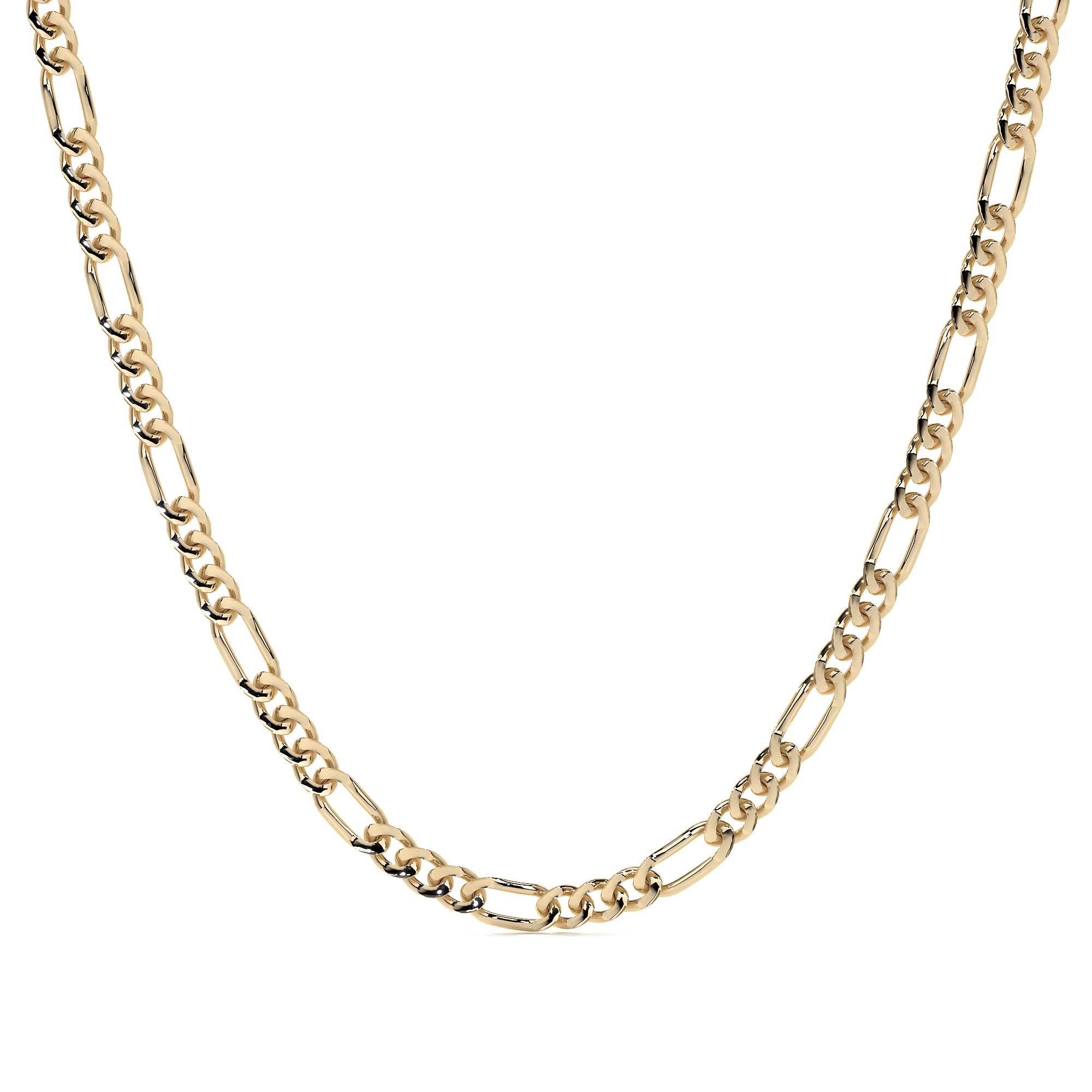 10K Gold Figaro 3x1 Unisex Chain | Italian Necklace 3.5mm Imperial Jewelry | Fine Durable Jewelry