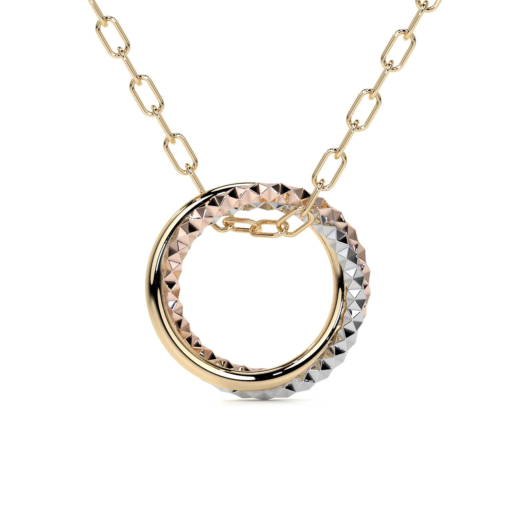 Women's 10k Gold Chain Tricolor Hoop Choker