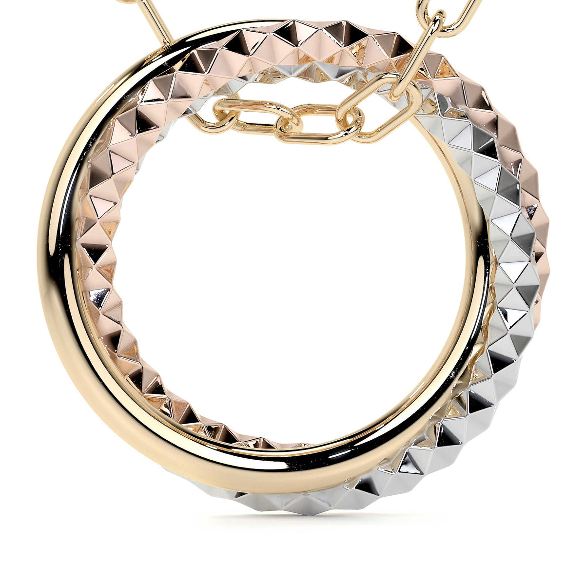 Women's 10k Gold Chain Tricolor Hoop Choker