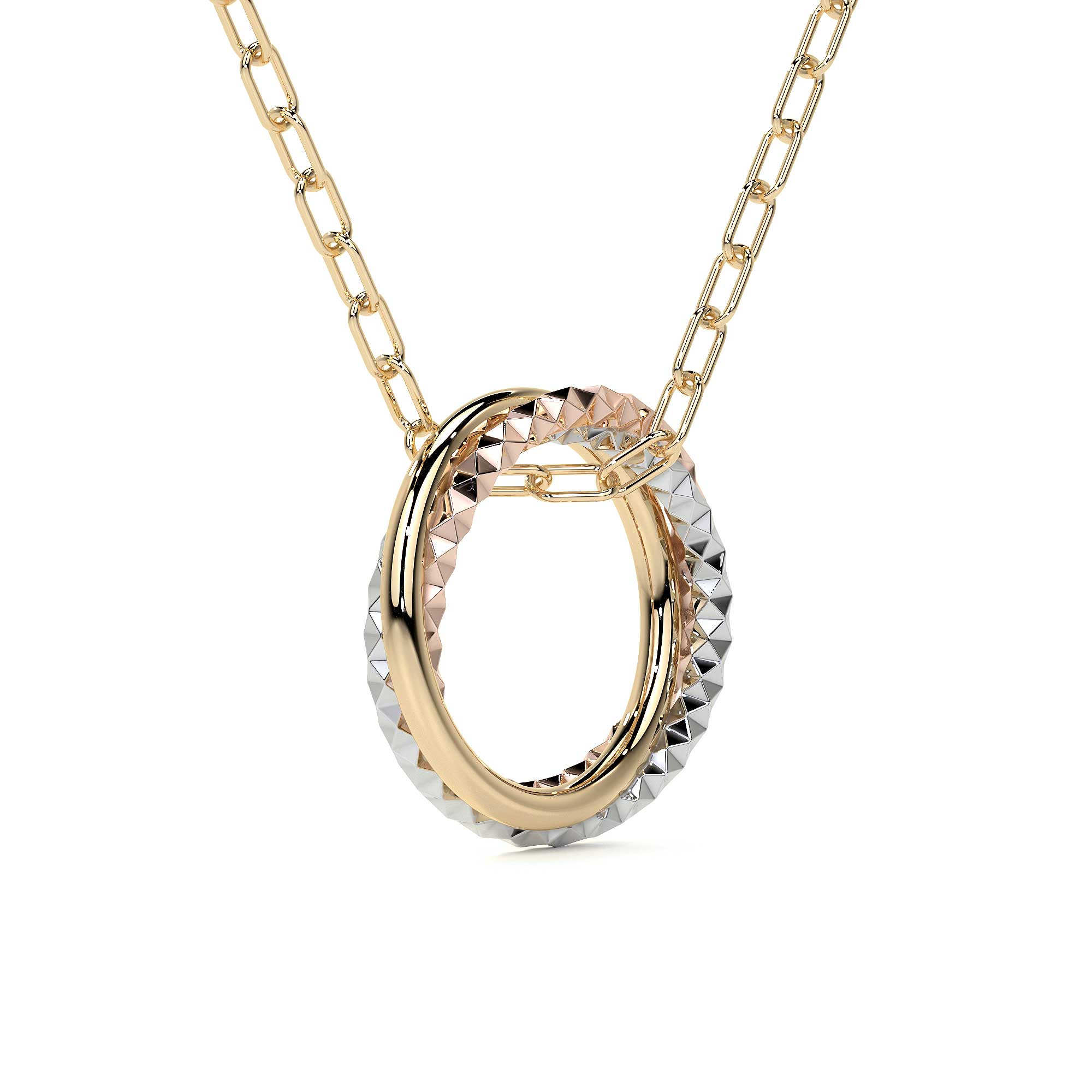 Women's 10k Gold Chain Tricolor Hoop Choker