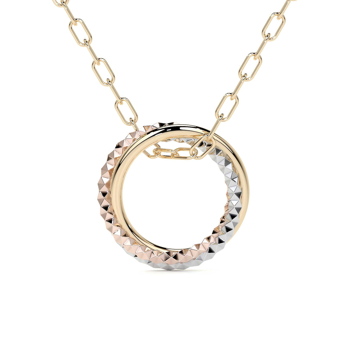 Women's 10k Gold Chain Tricolor Hoop Choker
