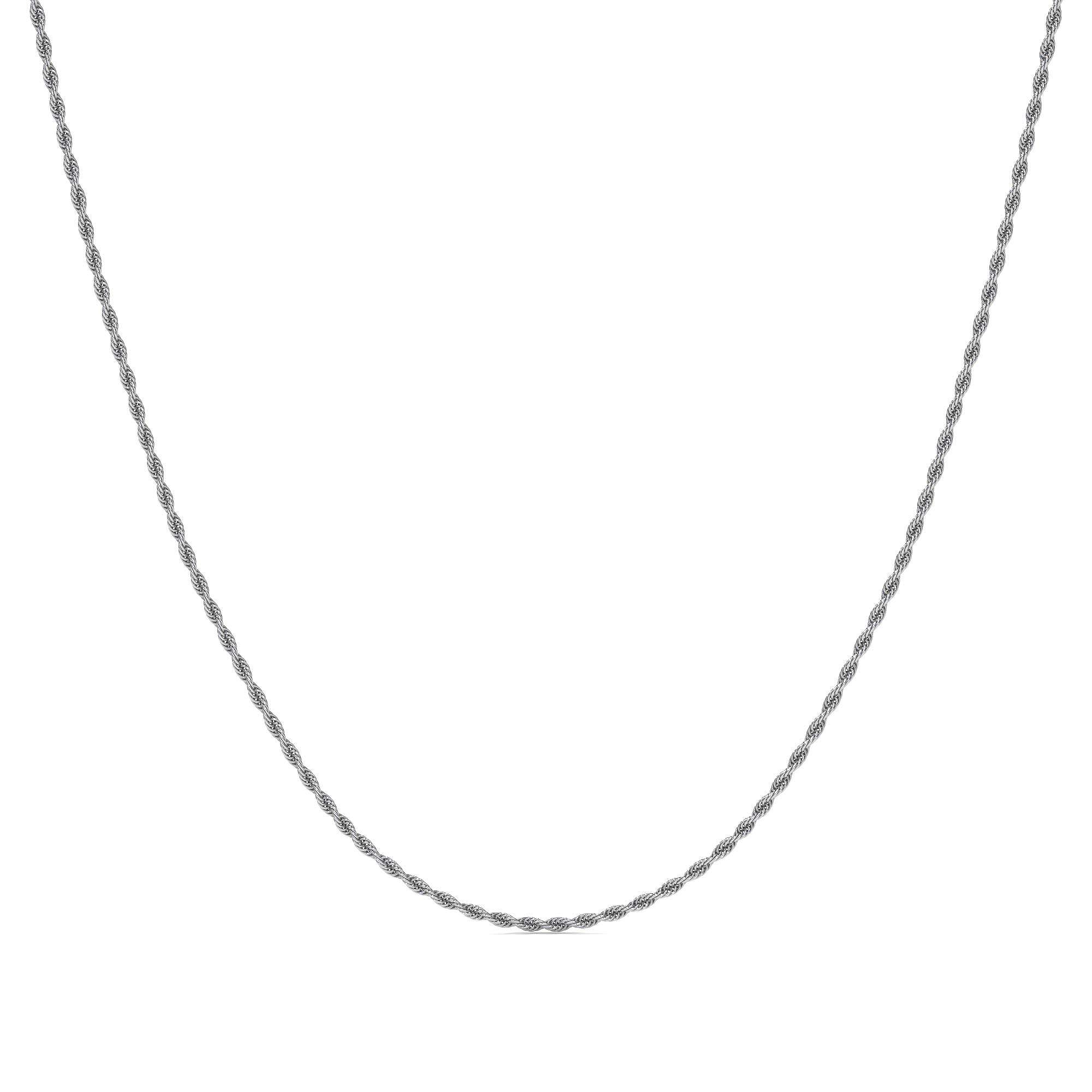 925 Sterling Silver Rope Chain, 45 cm, 1.30 mm Gauge