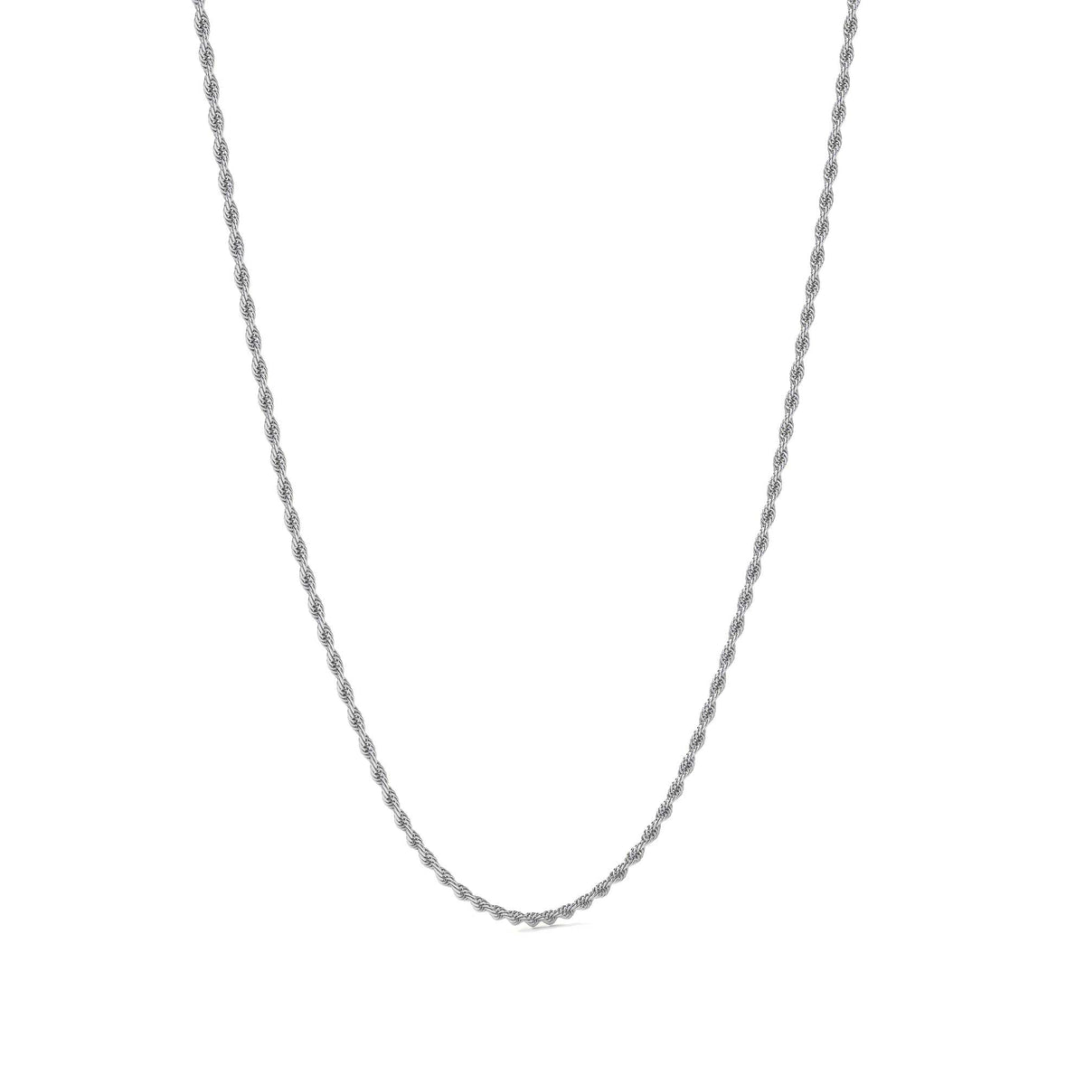 925 Sterling Silver Rope Chain, 45 cm, 1.30 mm Gauge