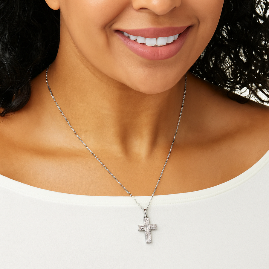 Cross Pendant Necklace for Women, thoughtfully designed in .925 sterling silver