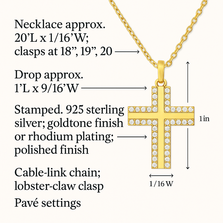 Cross Pendant Necklace for Women, thoughtfully designed in .925 sterling silver
