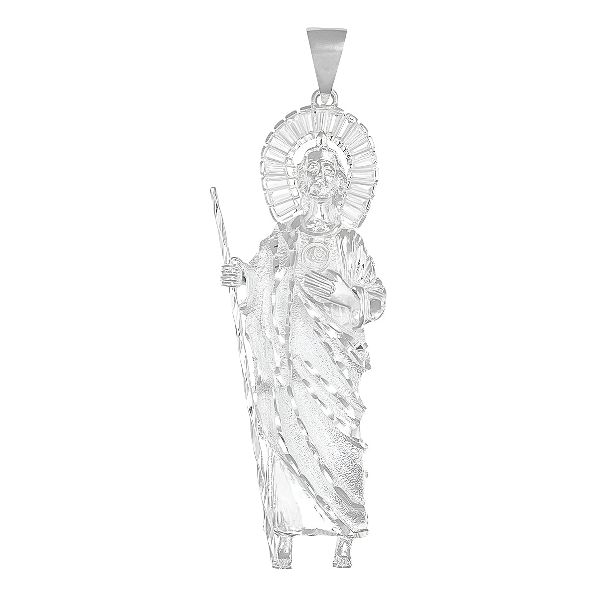 925 Silver Necklace with Saint Jude Charm and Italian Chain