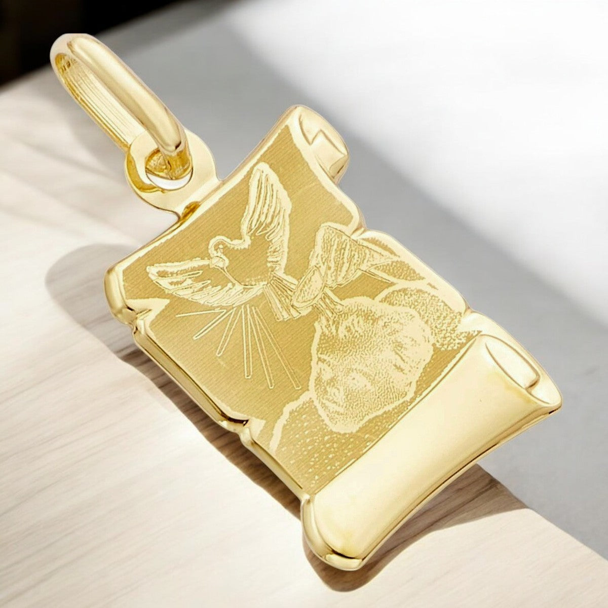 10k Gold Italian Baptism Medal