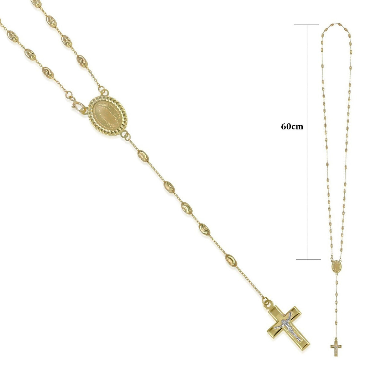 14k Gold Italian Rosary, 60 cm