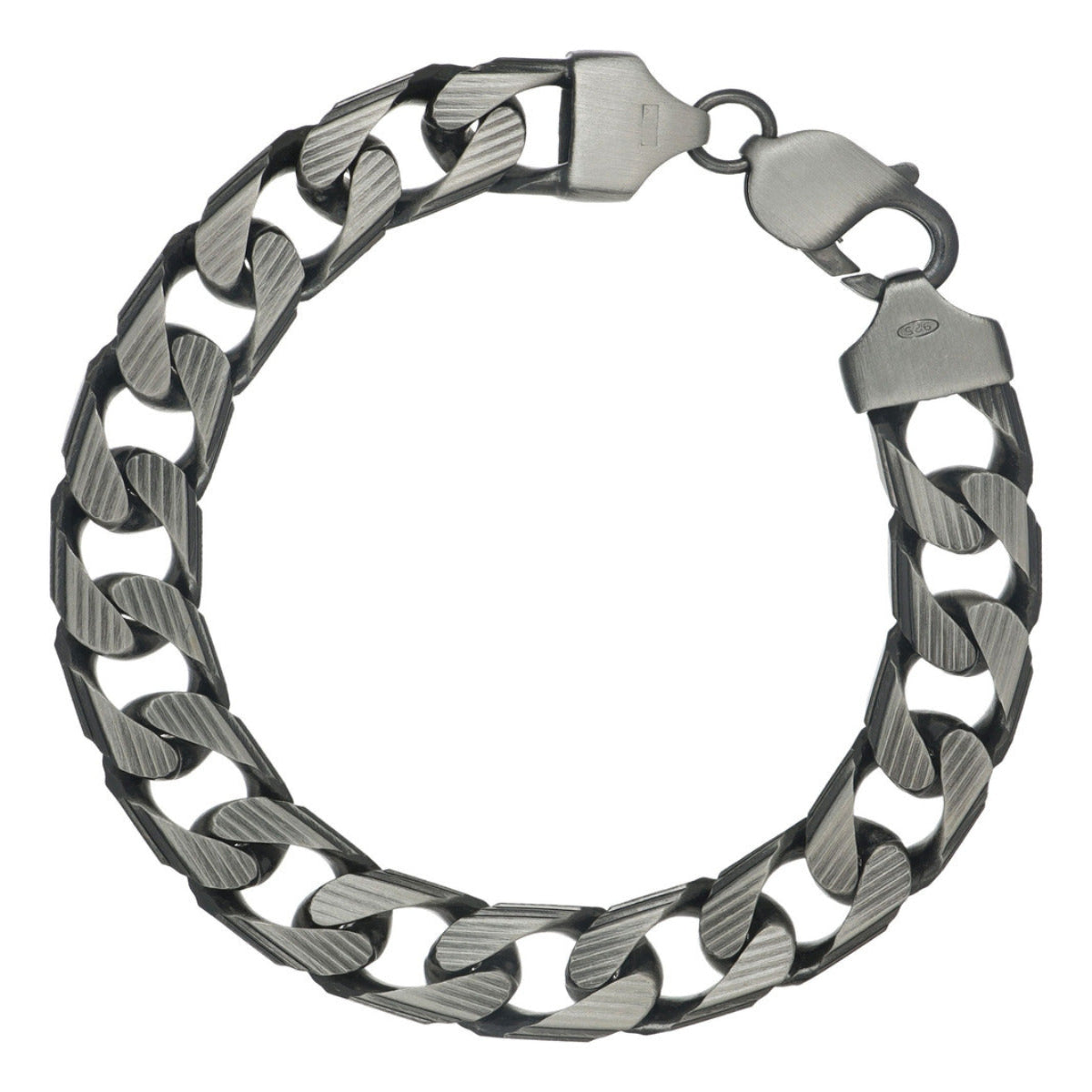 925 Sterling Silver Italian Cuban Link Bracelet, 10.7mm Gauge