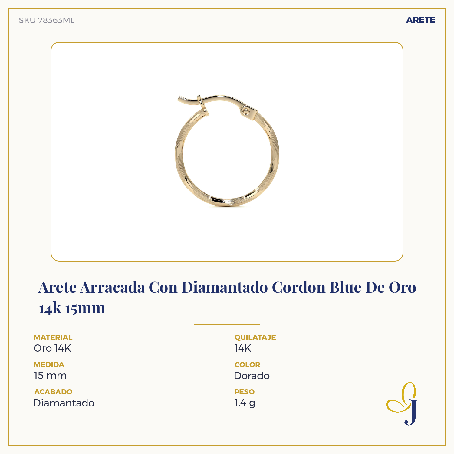 Diamond-Cut Rope Blue Gold Hoop Earring