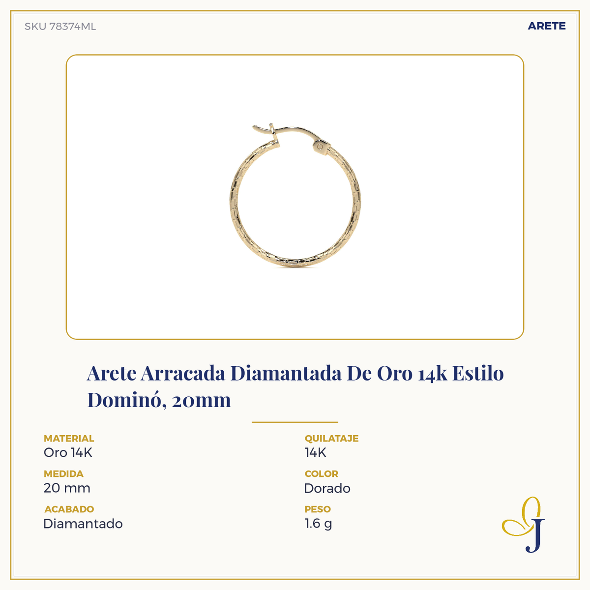 10k Gold Domino Style Diamond Drop Earring