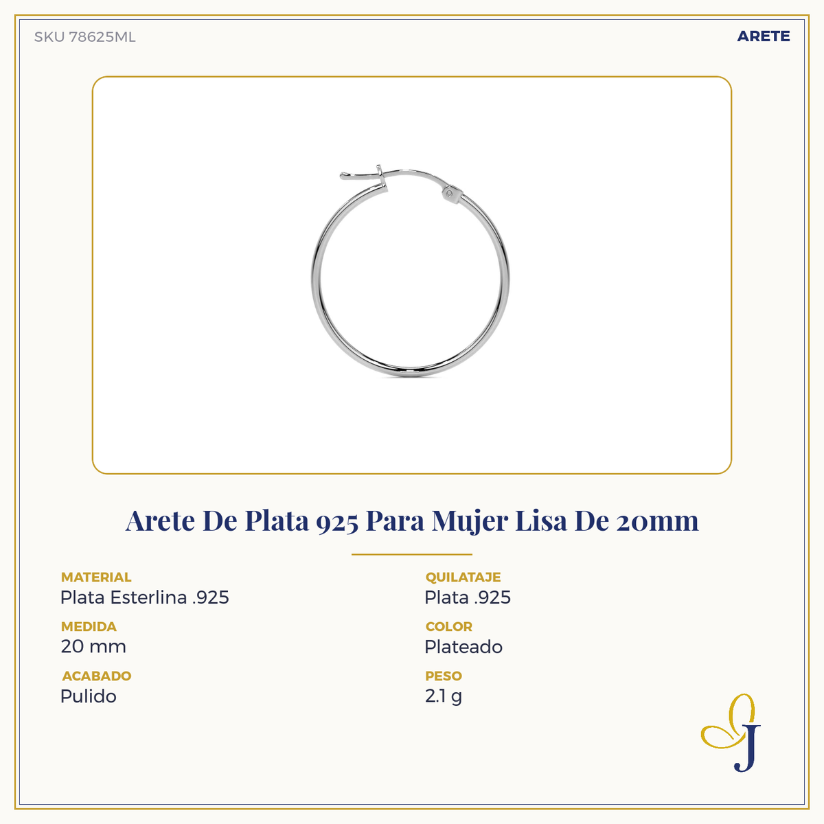 Women's Lightweight Sterling Silver Hoop Earring