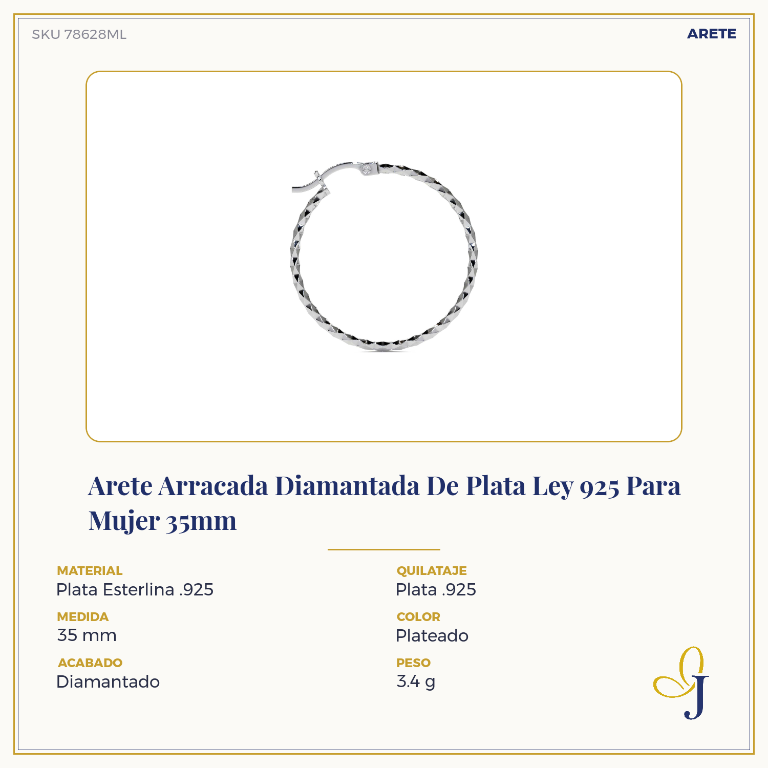 925 Sterling Silver Diamond-Cut Arracada Hoop Earring for Women, Confetti Style