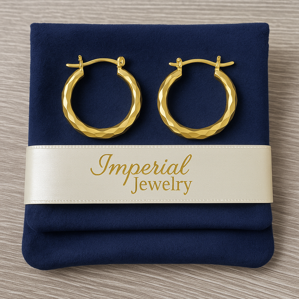 10k Gold Diamond-Cut Rhombus Bangle Earring
