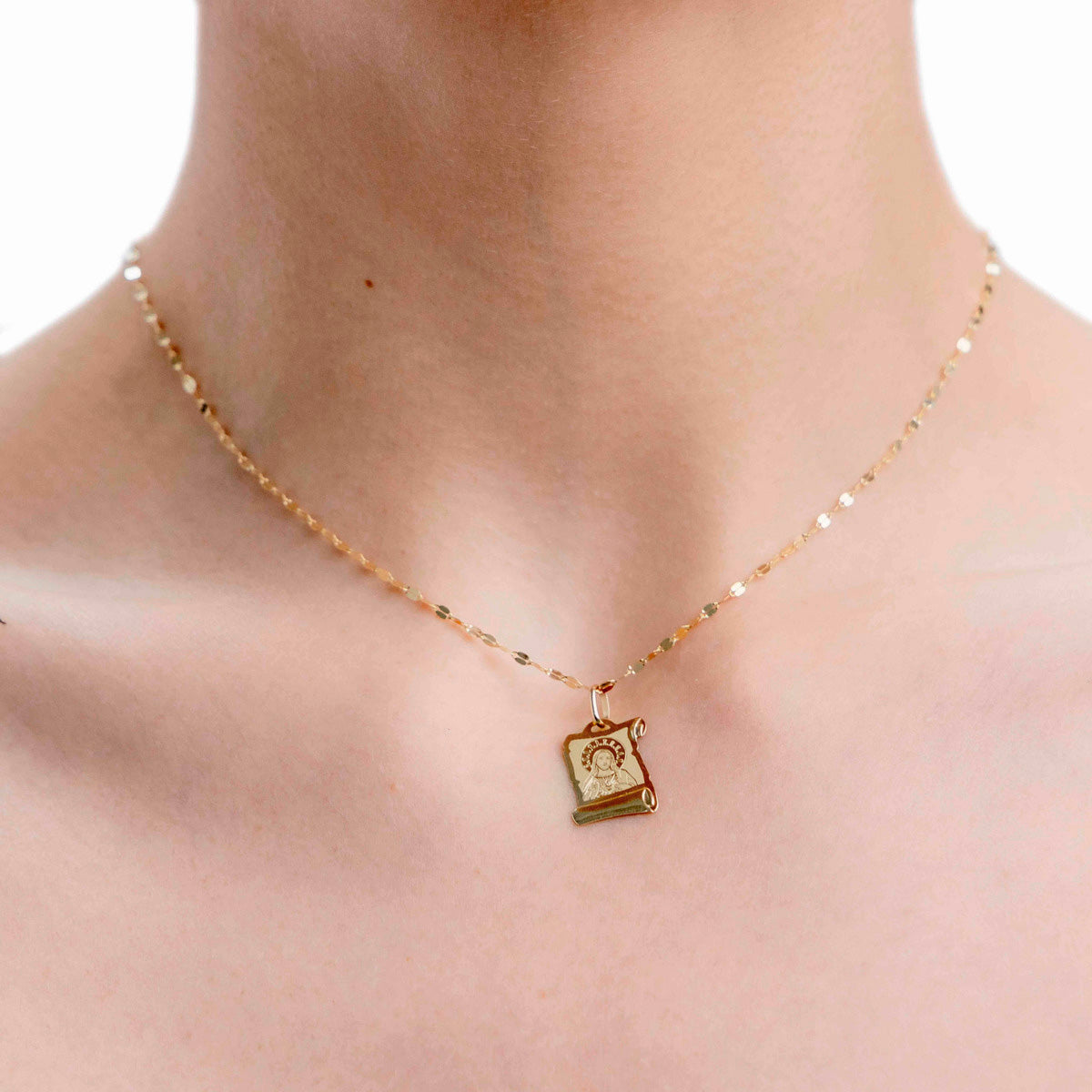 10K Gold Laser Sacred Heart of Jesus Medal