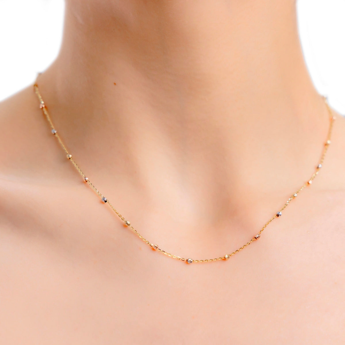 10k Gold Viviana Necklace 45cm with 2.5mm Ball