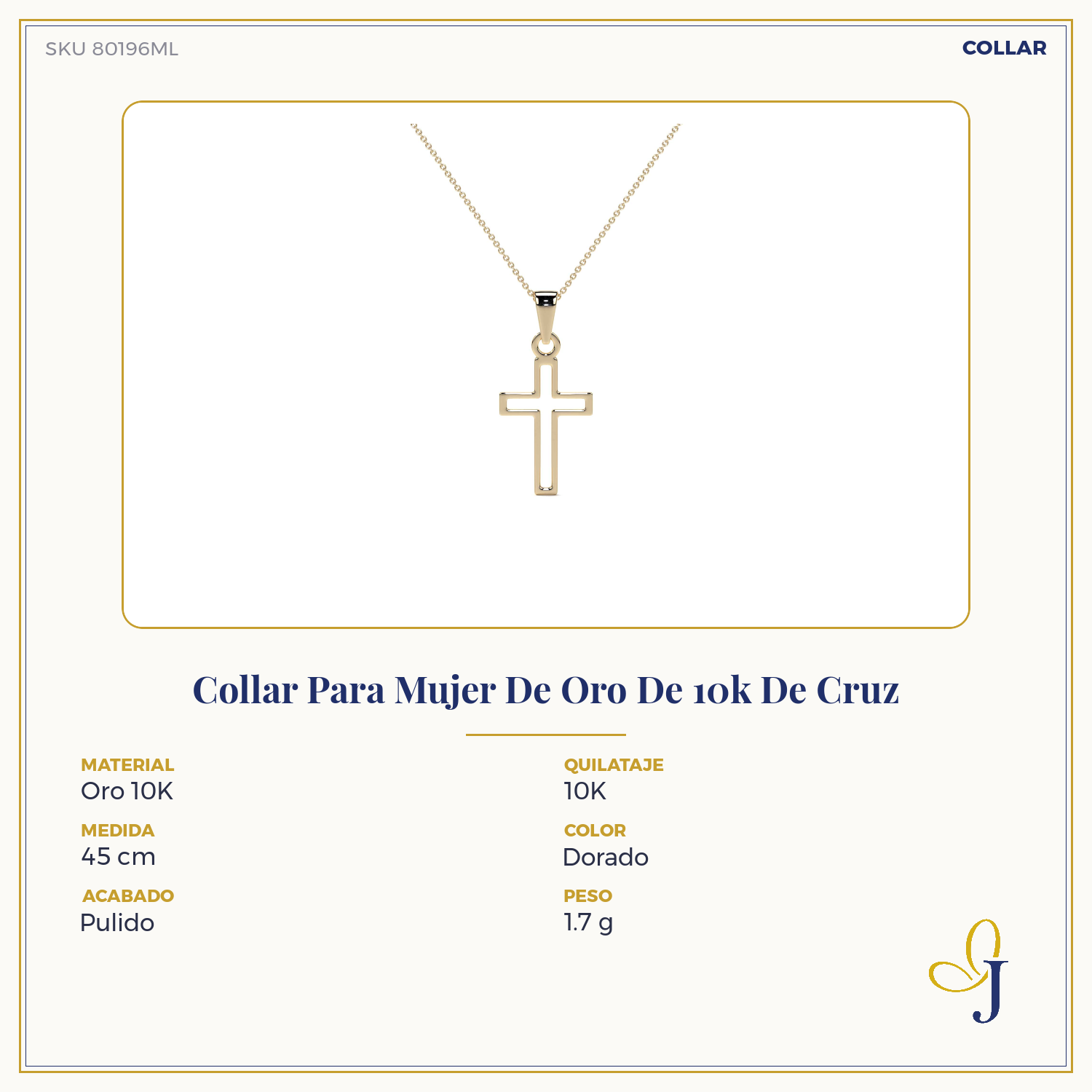 Women's 10k Gold Cross Necklace