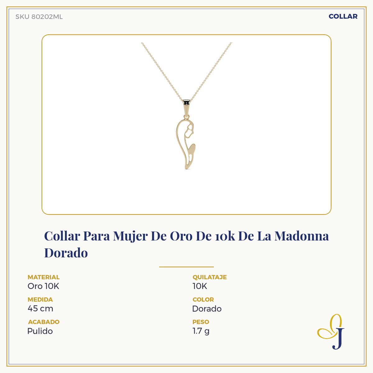 10k Gold Madonna Pendant Gold
